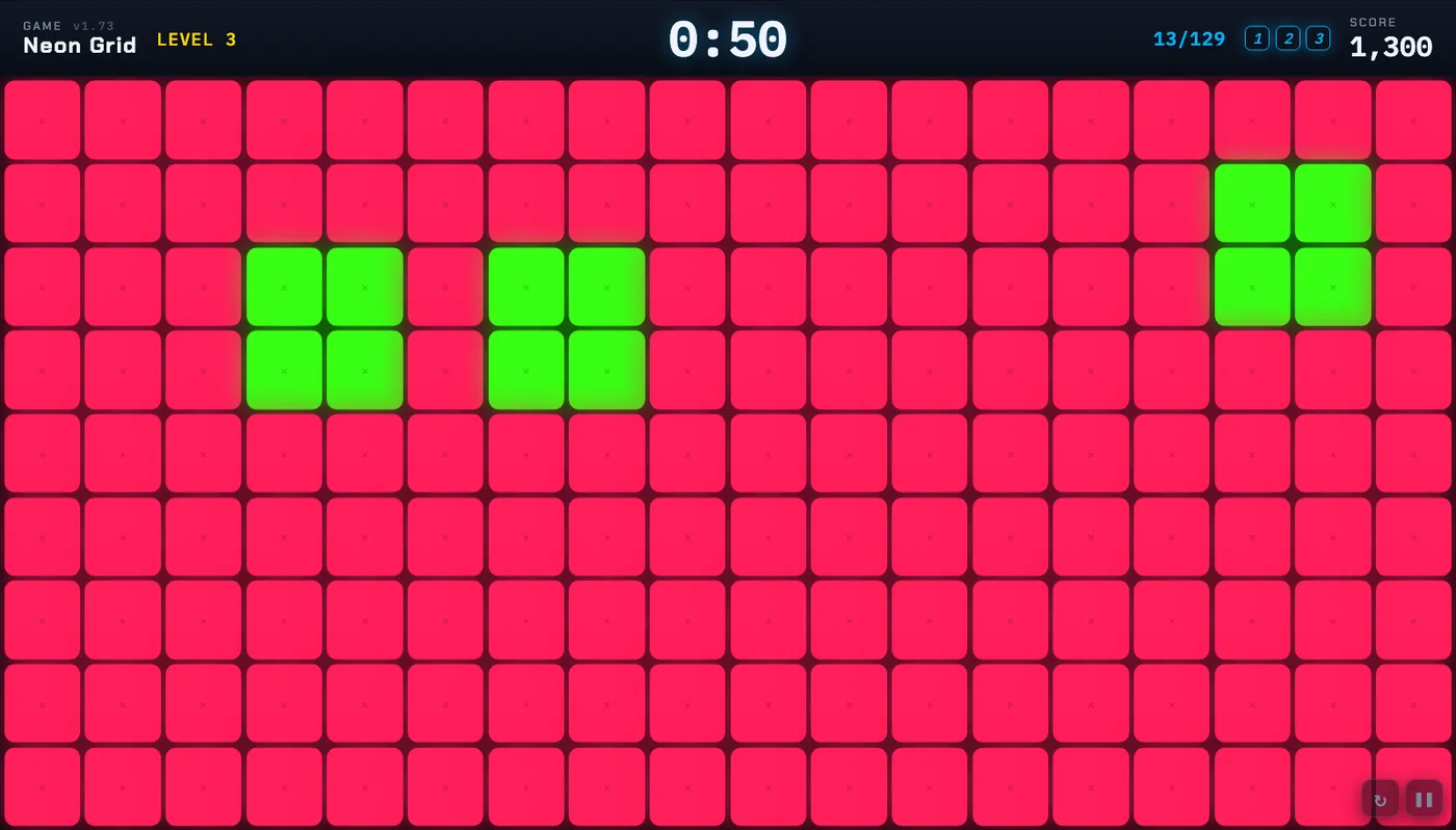 Classic: the whole floor flooded red with lava, green safe tiles to reach